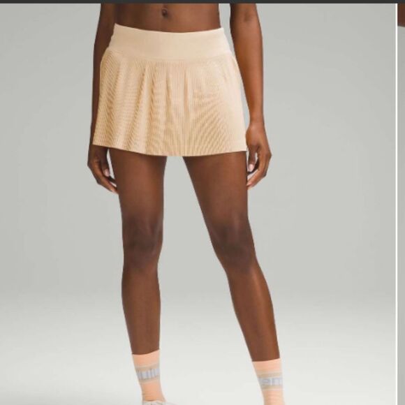 Lululemon Pleat to Street Mid-Rise Skirt Summer Glow light orange pleated 12 - Picture 13 of 14